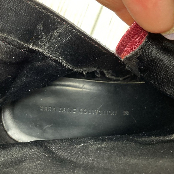 1127-Zara boots Burgundy boots with side zippers - Picture 6 of 9